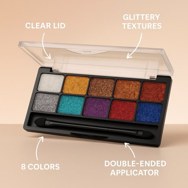 MARS 10 colors shimmer eyeshadow palette features
